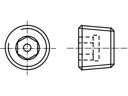 DIN 906 zátka INBUS (IMBUS) s kuželovým závitem mosaz MS