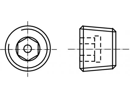 DIN 906 zátka INBUS (IMBUS) s trubkovým závitem R mosaz MS