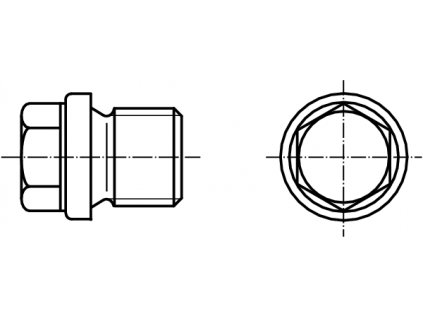 DIN 910 zátka s vnějším šestihranem a nákružkem, s trubkovým závitem G pozink