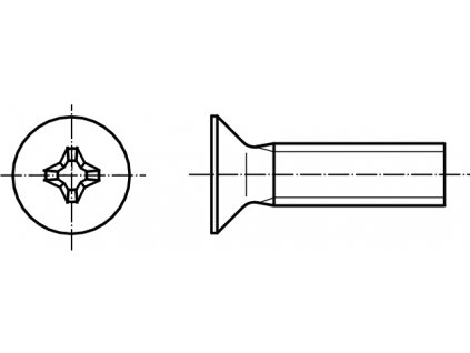 DIN 965 šroub zápustná hlava, křížová drážka PHILLIPS pozink