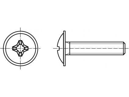 DIN 967 šroub s okrasnou půlkulatou hlavou a límcem, s křížovou drážkou pozink