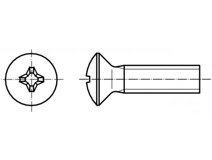 DIN 966 šroub se zápustnou čočkovou hlavou a křížovou drážkou PHILLIPS pozink