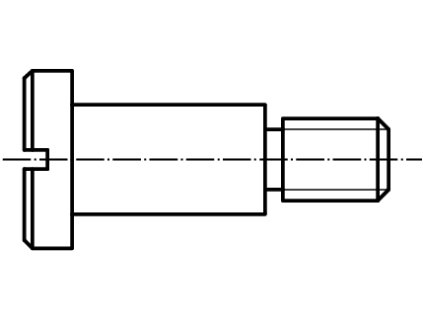 DIN 923 šroub s válcovou hlavou plochou, s průběžnou drážkou a osazeným dříkem pozink