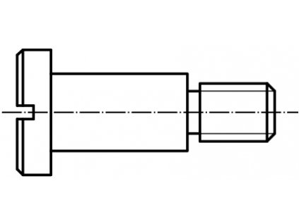 DIN 923 šroub s válcovou hlavou plochou, s průběžnou drážkou a osazeným dříkem pozink
