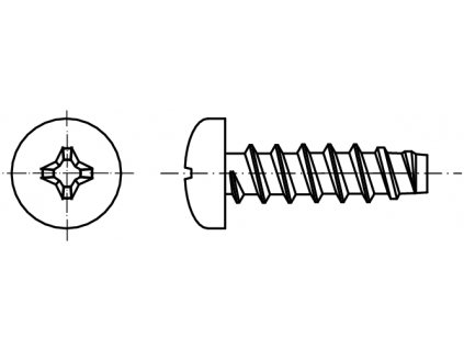 DIN 7981F šroub do plechu s půlkulatou hlavou PHILLIPS (tupý konec) pozink