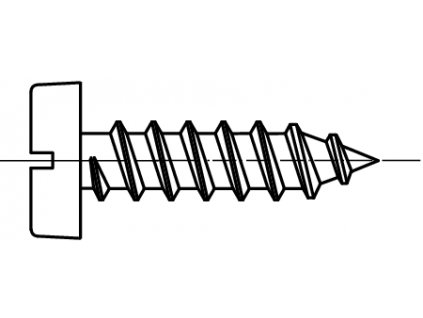 DIN 7971C šroub do plechu s válcovou hlavou a průběžnou drážkou (ostrá špička) pozink
