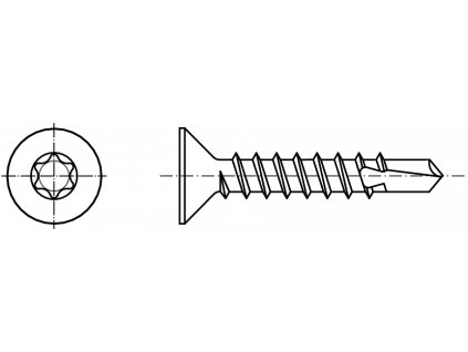 DIN 7504P šroub samovrtný se zapuštěnou hlavou TORX pozink
