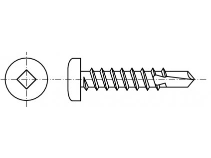 DIN 7504N šroub samovrtný s půlkulatou hlavou SQUARE nerez A2