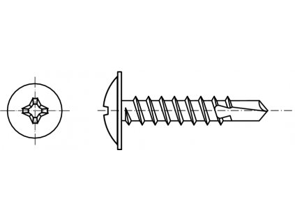 DIN 7504N+L šroub samovrtný široká hlava s límcem - rámová pozink