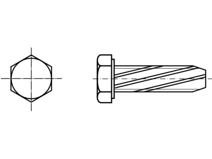 DIN 7513A šroub zavitořezný se šestihrannou hlavou pozink