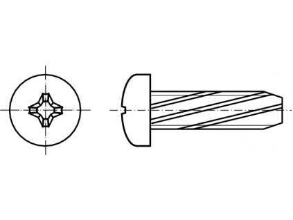 DIN 7516A šroub zavitořezný s půlkulatou hlavou a křížovou drážkou PHILLIPS pozink