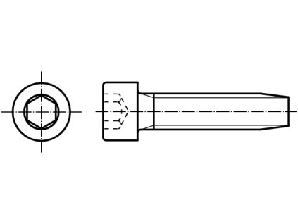 DIN 7500E šroub závitotvorný s válcovou hlavou a vnitřní šestihran pozink