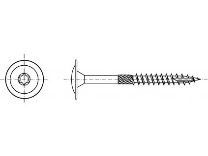 Vrut konstrukční tesařský talířová hlava TORX nerez A2