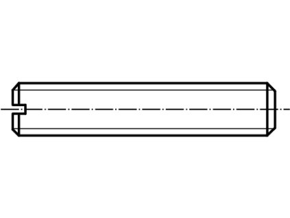 DIN 551 šroub stavěcí s průběžnou drážkou a plochým koncem černý