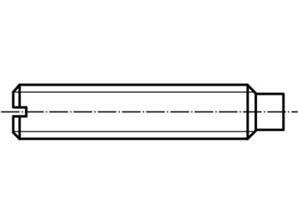 DIN 417 šroub stavěcí s průběžnou drážkou a čípkem černý