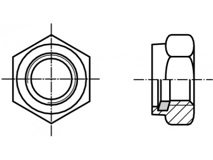 DIN 985 matice samojistná nízká s nylonem UNC závit 8.8 pozink
