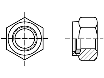 DIN 982 matice samojistná vysoká s nylonem 10.9 pozink jemný závit