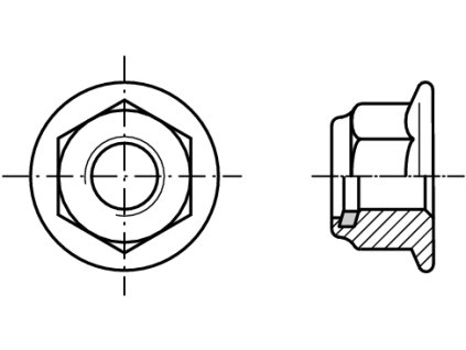 DIN 6926 matice samojistná s límcem bez ozubení a nylonem nerez A2