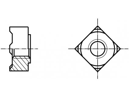 DIN 928 matice přivařovací čtyřhranná pozink