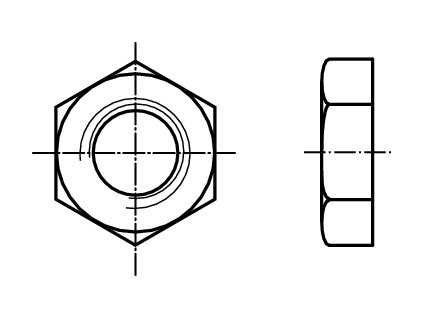 DIN 431B matice trubkový závit nízká nerez A4