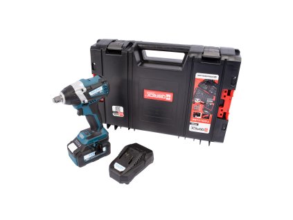 XTLINE Aku rázový utahovák na 1/2" hlavice bezuhlíkový 18 V + baterie 5.0 Ah + nabíječka 3.5 A + box