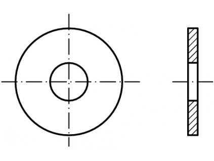 DIN 440R podložka pro dřevěné konstrukce, forma R (kruh otvor) černá