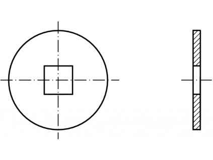DIN 440V podložka pro dřevěné konstrukce se čtvercovým otvorem, forma V pozink