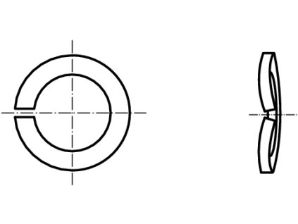 DIN 128A Podložka pružná prohnutá, forma A černá