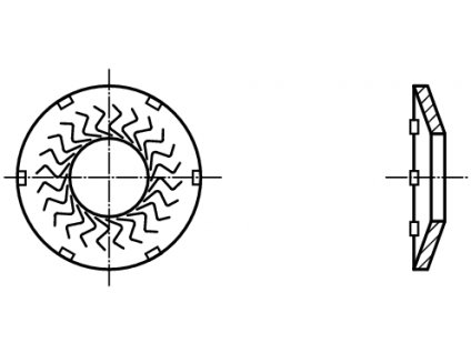 TECKENTRUP podložka forma K - s kontaktními výstupky pro šroub v pevnostech 5.8-10.9 GE GEOMET 321A