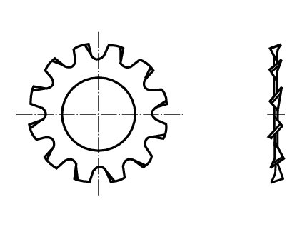 DIN 6797A podložka vějířová vnější ozubení tvar A černá