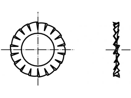 DIN 6798A podložka vějířová s vnějším ozubením pozink