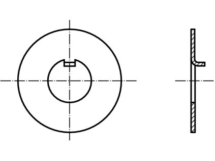 DIN 462 podložka pojistná s vnitřním nosem černá