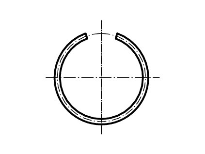 DIN 7993B Kroužek pojistný drátěný rozpěrný pro díru černý