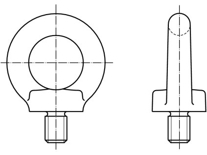 DIN 580 Šroub závěsný C15 černý jemný závit