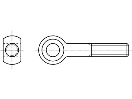DIN 444B Šroub otočný s okem, forma B částečný závit 4.6 černý