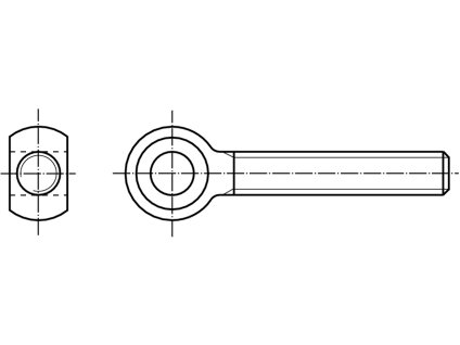DIN 444LB Šroub otočný s okem, forma LB, s celým závitem 4.6 pozink