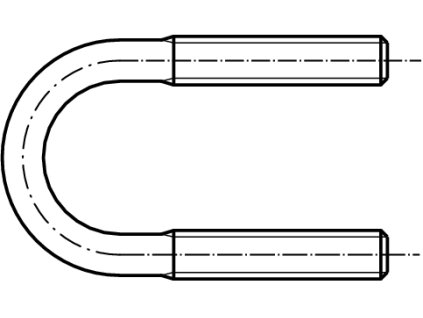 DIN 3570A Šroub třmenový tvar U, forma A, bez matic a podložek pozink