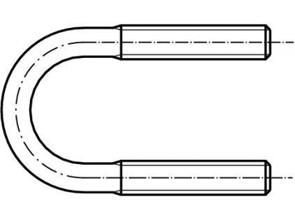 DIN 3570A Šroub třmenový tvar U, forma A, bez matic a podložek pozink