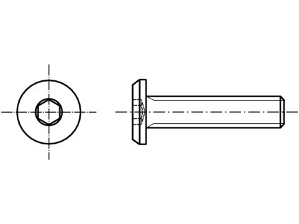 Šroub nábytkářský s válcovou hlavou 17mm pozink