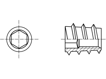 Matice závrtná kuželová s vnitřním šestihranem Typ E pozink