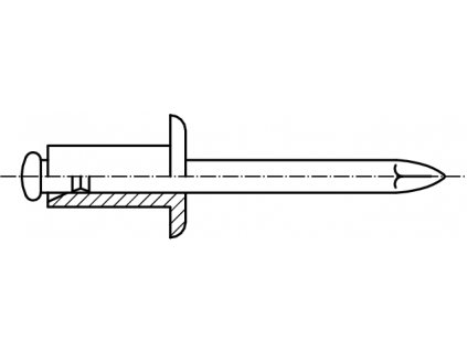 DIN 7337 trhací nýt plochá hlava AL/AL hliník-hliník
