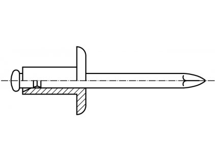 DIN 7337 trhací nýt velká hlava 10mm AL/St hliník-ocel průměr 3,2mm