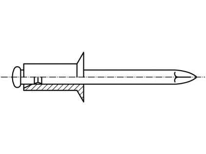 DIN 7337 trhací nýt zapuštěná hlava AL/St hliník-ocel