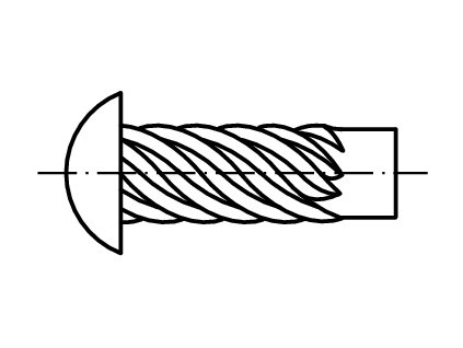 ČSN 022195 Hřeb šroubový zarážecí s půlkulatou hlavou niklovaný