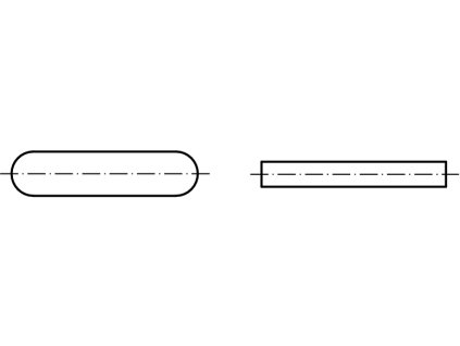 DIN 6885A Pero těsné zaoblené, forma A nerez A4