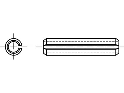 DIN 1481 Kolík pružný válcový se štěrbinou - pro velké zatížení černý