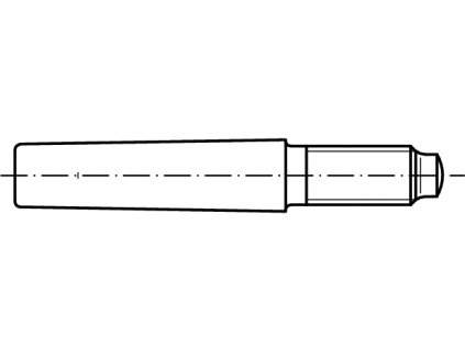 DIN 7977 Kolík kuželový s vnějším závitem černý