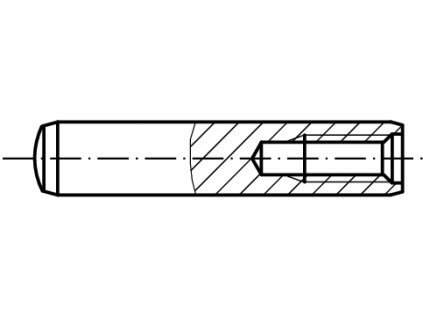 DIN 7979D Kolík válcový kalený s vnitřním závitem černý