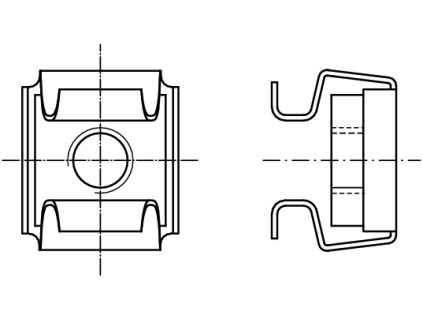 Matice v kleci 14x14mm A2/St nerez-ocel