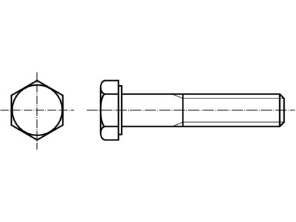 ISO  4014 šroub šestihranná hlava 8.8 pozink částečný závit